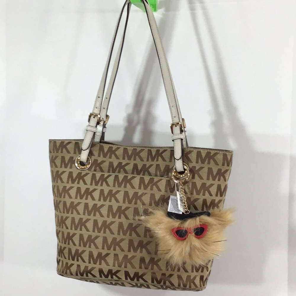 Michael Kors khaki signature shoulder tote